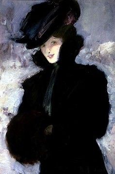 Featured is "The Fur Coat" ... a painting by Scottish artist Bessie MacNicol, done circa 1900.  Now in a private collection.